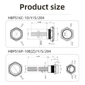 Interruttore Piezoelettrico Impermeabile IP68 con Superficie Concava Non Illuminata Normalmente Aperto in Acciaio Inox Momentaneo a Pulsante 16mm - Product Image 6
