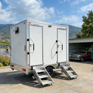 2-Kabinen Mobiler Toilettenanhänger Kommerzieller Tragbarer Sanitäranhänger mit Handwaschstation für Veranstaltungen, Outdoor- und Öffentliche Bereiche - Product Image 3