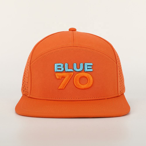 Gorra Snapback Personalizada al por Mayor OEM de Alta Calidad con Logotipo Bordado, Impermeable, de 7 Paneles, de Poliéster con Agujeros Cortados a Láser y Visera Plana - Product Image 2