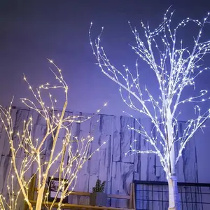 60cm 120cm 150cm 180cm 210cm LED beyaz dekoratif huş ağacı sabit yapay ağaç ışıkları beyaz Twig ağacı noel ağaç ışıkları