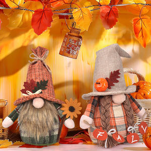 Decoraciones para el Festival de la Cosecha, Adorno de Ventana con Diseño de Hoja de Arce, Calabaza y Gnomo, Regalo - Product Image 2