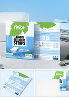 FNC757 Finice Feuilles de lessive solides jetables écologiques pour vêtements - Bactériostase, Parfum léger, Super