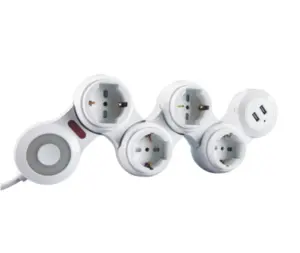 Ce Approval 4 Way Electric Extension Cord,4 Gang Eu Extension Socket,Euro Plug Receptacle With Wire