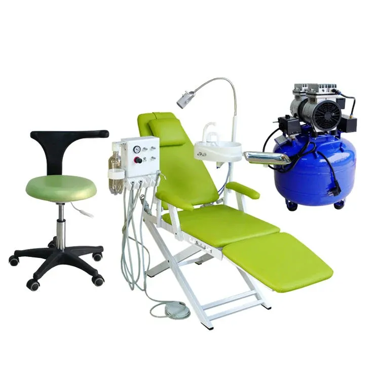 간단한 디자인 접이식 의자 휴대용 치과 의자 단위 간단한 휴대용 유형 접이식 치과 의자 램프