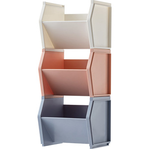 Stackable Slanted Pen Holder Storage Box Square Plastic White Blue <b>Pink</b> Student <b>Desk</b> Stationery Organizer - Product Image 1