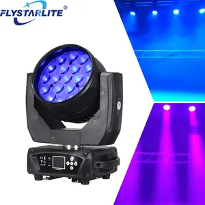 19x15W RGBW 4in1 LED Zoom Wash Lumière principale mobile DMX512 DJ Party Stage Light