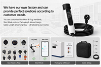 Chargeur EV portable 7kW 32A NACS Type 2 pour véhicule électrique, charge intelligente de niveau 2, courant réglable, fabricant