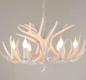 Küchen stangen Hirsch hornform Industrielle Vintage Pendel leuchte Hellbraun Harz Hängelampe Loft Retro Traditionelle Geweih Kronleuchter - Product Image 4