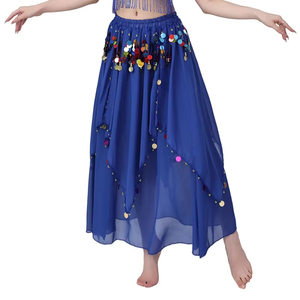 Jupe de danse du ventre pour femmes, jupe de danse du ventre à franges pailletées, jupe en mousseline de soie pour la danse du ventre, vêtements de danse du ventre, vêtements de scène, jupe à paillettes - Product Image 3