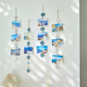 Décoration murale <span class=keywords><strong>photo</strong></span> de style méditerranéen Hailan, cadre, à suspendre, cœur de fille, pinces en corde de chanvre - Product Image 3