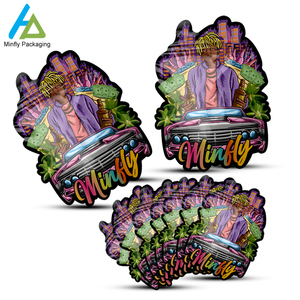 Cierre de cremallera con forma especial personalizado 3,5 7 14 28 G Bolsas de plástico Mylar troqueladas sellables a prueba de niños Goma de mascar a prueba de olores - Product Image 2