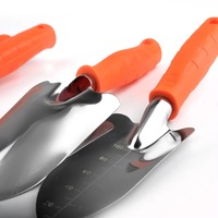 Kit d'outils de jardinage en acier inoxydable 5 pièces, ensemble de bêches et transplanteurs robustes avec poignées antidérapantes pour le jardinage