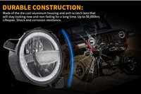 Accessoires de voiture Phare à Led pour Jeep Wrangler JL 2018 + Phare 9 ''avec DRL pour Gladiator JT 2018 2019 2020 2021 2022 2023
