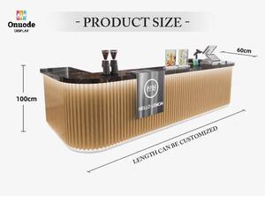 Mostrador de Cafetería Minimalista Moderno y Ecológico con Pantalla LED |   Mostrador de Bebidas Comercial Personalizado para Exhibición en Tiendas - Product Image 4