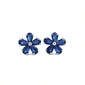 Pendientes de Flor Negra con Cristales de Estrás y Engaste de Garra, Joyería Clásica de Moda para Mujer - Product Image 1