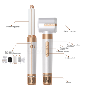 2023 último Kit <span class=keywords><strong>de</strong></span> peinado profesional 7 en 1, Motor sin escobillas <span class=keywords><strong>de</strong></span> alta velocidad y bajo ruido, <span class=keywords><strong>rizador</strong></span> <span class=keywords><strong>de</strong></span> un paso, <span class=keywords><strong>moldeador</strong></span> LCD <span class=keywords><strong>de</strong></span> aire caliente - Product Image 1
