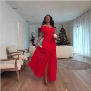 性感合身连衣裙定制标志露肩无袖马克西连衣裙批发柔软分体连衣裙厂家直销 - Product Image 5