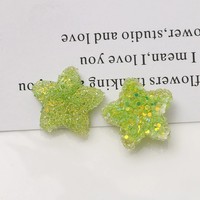 Parche de Resina con Forma de Estrella de Cinco Puntas, Color Caramelo, con Brillo, para Manualidades, Colgantes, Joyería, Collares, Pulseras y Decoración