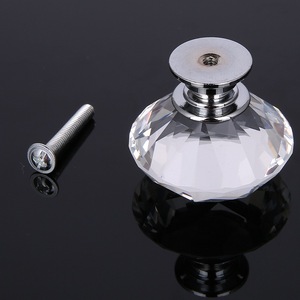 Glass Dresser <strong>Knob</strong> 30mm 40mm Diameter Diamond Furniture Cabinet Drawer <strong>Crystal</strong> <strong>Knob</strong> - Product Image 5