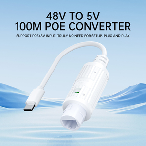 อะแดปเตอร์อีเธอร์เน็ตแบบแอคทีฟ PoE ชนิด Type-C กำลังไฟ 48V วัสดุ ABS สำหรับกล้องวงจรปิด 10/100Mbps - Product Image 1