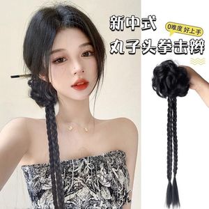 Cola de caballo trenzada de dos hebras con clip elástico, postizo de cabello sintético resistente al calor para mujer - Product Image 3