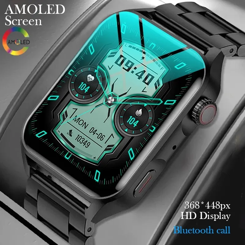 नई ब्लूटूथ कॉल Smartwatch पुरुषों AMOLED HD368 * 448 स्क्रीन निविड़ अंधकार IP68 स्मार्ट घड़ी महिलाओं के लिए Xiaomi पुरुषों घड़ियाँ इसी तरह IWO