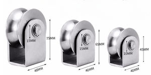 <span class=keywords><strong>Heavy</strong></span> <span class=keywords><strong>Duty</strong></span> 2 Polegada de Aço Inoxidável Em Forma de H Rígida Porta Deslizante Rodízio Pneumático U Groove Roda com Montagem De Placa Fixa - Product Image 6