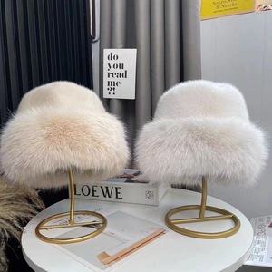 Mongolian Hat - Thick and Warm Faux Fur Imitation Leather Fashionable <b>Bucket</b> Hat - Imitation Mink Fur Women's Fisherman Hat - Product Image 3