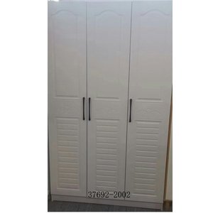 Modern Minimalist Wardrobe <b>Cabinet</b> with Drawers Flat Panel Hinged Doors MDF Material Freestanding <b>Bedroom</b> Furniture 37692-2063 - Product Image 2