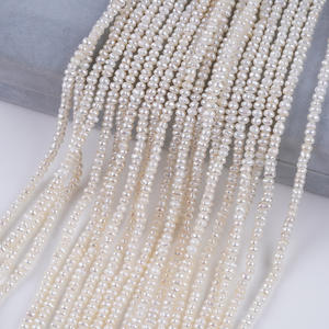 Promotion Zhuji : Perles d'eau douce naturelles de 3 à 3,5 mm, feuille plate, perles blanches, chaîne de perles semi-finies, accessoires de bijoux DIY, vente en gros - Product Image 5