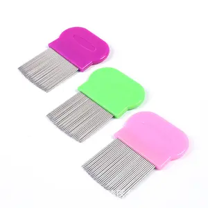 Hot Sell remove flea nit metal teeth Hot Selling provide label stainless steel pet lice comb