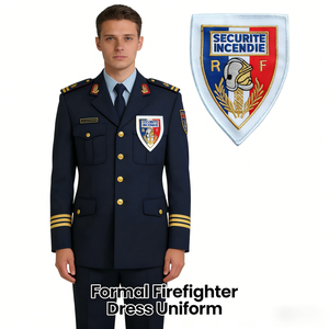 AWELLS Emblema de Bombero Francés Bordado Termoadhesivo de Tela Chenille Ecológico Parches Decorativos de Escudo - Product Image 2