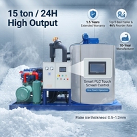 Machine industrielle de fabrication de glace en flocons de 15 tonnes/jour, épaisseur des flocons de 1,6 à 2,3 mm, pour bateaux de pêche et usines de glace