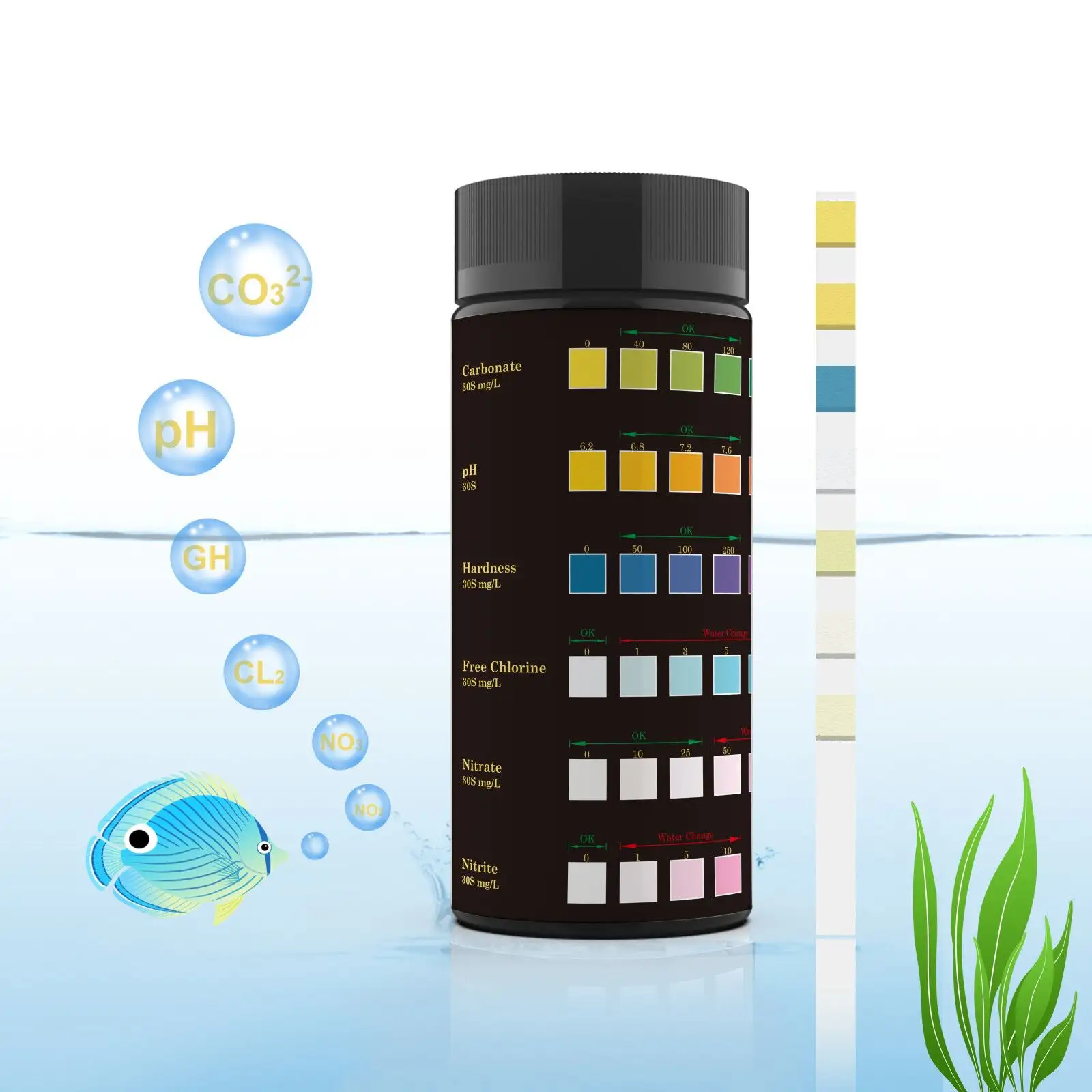 Aquarium Water Test Kit Water Kwaliteit Test Fabriek Groothandel Aquarium Water Test Strips Kit 50 Stuks