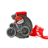 Fabrication de médailles de sport de cyclisme personnalisées de haute qualité en alliage de zinc émaillé, médailles de course à vélo, médailles personnalisées
