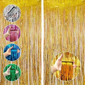 Un Paquete de cortina de aluminio brillante PET, cortina con flecos de fiesta para decoración de fondo de pared, paquete a granel al por mayor para eventos de fiesta - Product Image 2