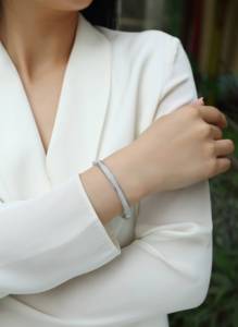 Tùy chỉnh 925 sterling Silver Bracelet finejewelry với không gây dị ứng đá quý GRA vvs phòng thí nghiệm moissanite kim cương <span class=keywords><strong>Bangles</strong></span> đối với phụ nữ - Product Image 3