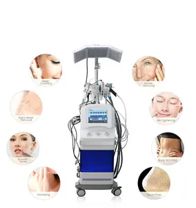 Equipamento de beleza multifuncional 11 em 1 para levantamento facial, jato de água e oxigênio, máquina facial para peeling de água e oxigênio