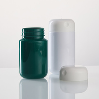 Conteneur cylindrique en plastique blanc et vert de qualité alimentaire pour capsules de médicaments et pilules, avec bouchons