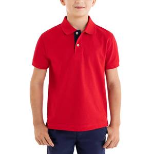 Polo en coton pour enfants toutes saisons, tissu de poids moyen, polyvalent pour superposer toute l'année, uniforme scolaire ou tenue décontractée, coupe constante - Product Image 5