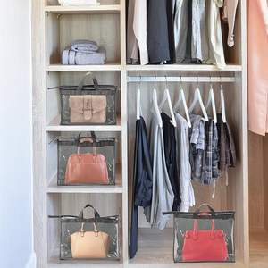 Organisateur de rangement de sac à main transparent pour placard sac à main protecteur stockage poignée à glissière couverture suspendue sacs à poussière pour sacs à main - Product Image 6