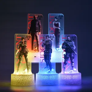 Collections RE4 Resident Evil 4 Remake Leon Ada Wong game derivatives LED 3D Acrylic night light nightlight lamp for player