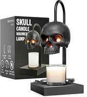 Lampe chauffe-tête de morteau avec minuterie et variateur d'intensité, bougies Xcandles non incluses - Lampe à bougie gothique noire, décoration gothique