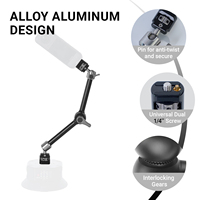 Bras magique en alliage d'aluminium flexible de 11 pouces réglable avec 14 broches extensibles à vis adaptées aux caméras universelles