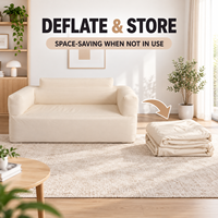Tragbares Aufblasbares Sofa für 2 Personen Luftcouch mit Weichem Stoffbezug für Zuhause, Gästezimmer und Camping