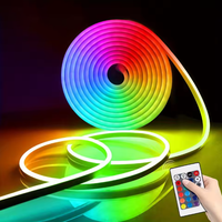 Bande lumineuse néon LED RGB 12V avec télécommande 24 touches, emballage blister, flexible pour enseignes publicitaires, bande néon RGB