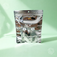 Sachets en plastique laminé réutilisables avec fermeture à glissière et logo personnalisé, sachets à trois soudures latérales, emballage cosmétique, sachets en Mylar