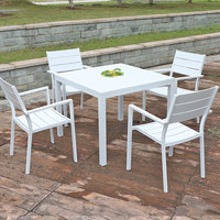 Mobilier d'extérieur pour restaurant Chaise en aluminium Ensemble de 5 pièces pour salle à manger patio et jardin avec table à manger rectangulaire