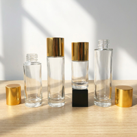 Bouteille en verre de Lotion de 10ml, 20ml, 30ml, 40ml, bouchon en or, bouteille vide en verre de Toner pour les soins de la peau, emballage cosmétique