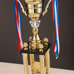 Cúp cao cấp bốn cột, mạ vàng, đế đen, nhiều kích cỡ, dùng làm giải thưởng, lễ trao giải, sự kiện thể thao SZ16 - Product Image 3